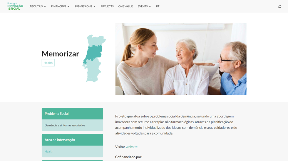 Portugal Inovação Social website mockup